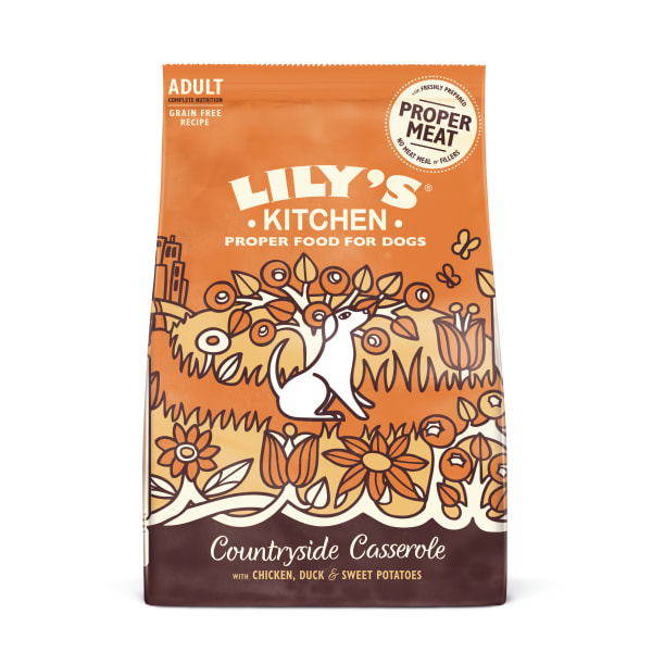Image of Lily's Kitchen Countryside Casserole Grain Free Adult Dry Dog Food - Chicken & Duck, 1kg - Chicken & Duck