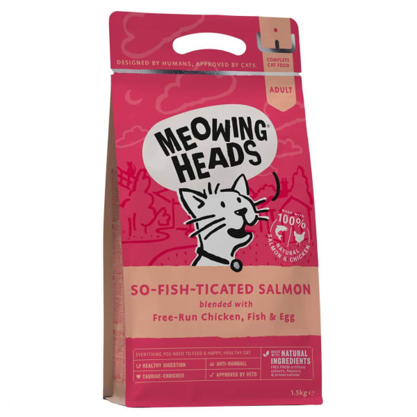 Image of Meowing Heads So-Fish-Ticated Salmon Adult Dry Cat Food, 4kg - Salmon