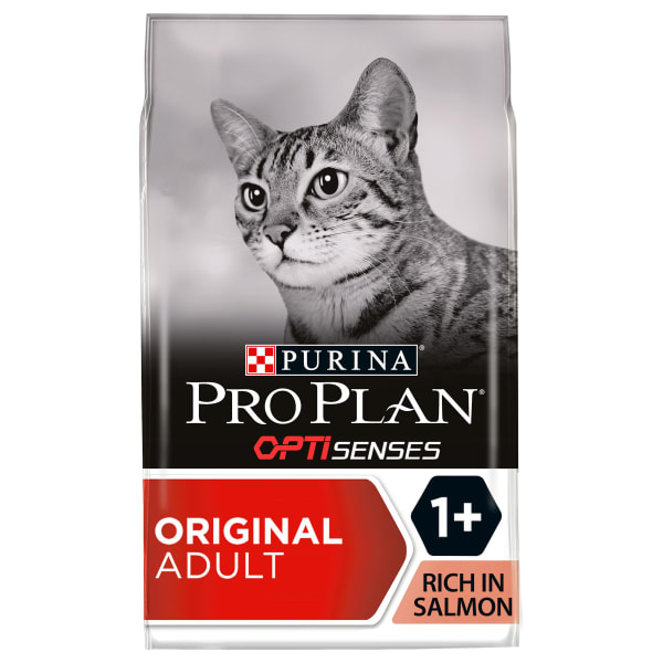 Image of Purina Pro Plan Optisenses Original Adult Dry Cat Food - Salmon, 3kg - Salmon