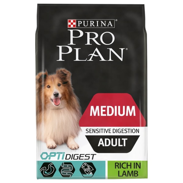 Image of Purina Pro Plan Sensitive Digestion Medium Adult Dry Dog Food - Lamb, 14kg - Lamb