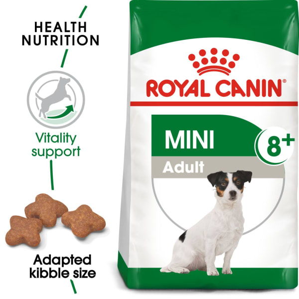 Image of Royal Canin Mini Adult 8+ Dry Dog Food, 8kg
