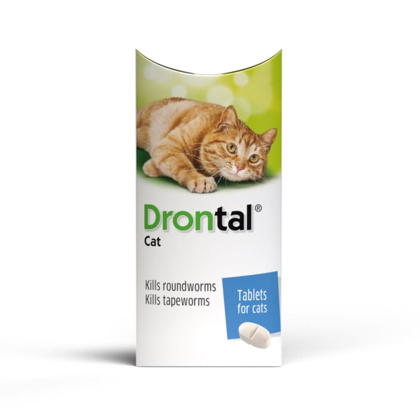 Image of Drontal Wormer Tablets for Small and Medium Cats (2 to 4kg), 2 per Pack
