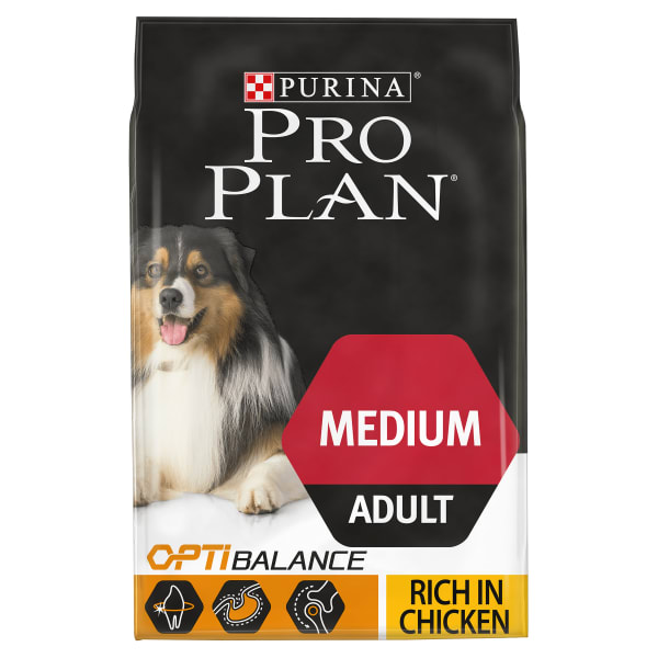 Image of Purina Pro Plan Opti Balance Medium Adult Dry Dog Food - Chicken, 3kg - Chicken