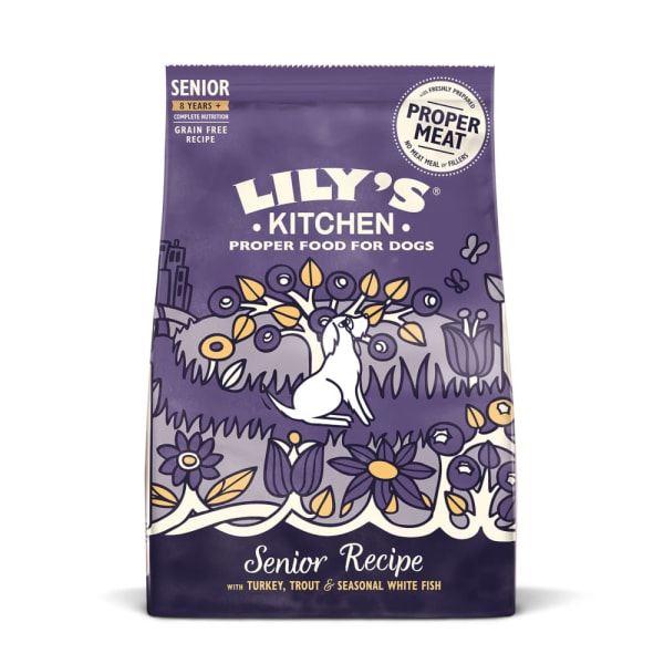 Image of Lily's Kitchen Senior Recipe with Grain Free Dry Dog Food - Turkey Trout & White Fish, 7kg - Turkey Trout & White Fish