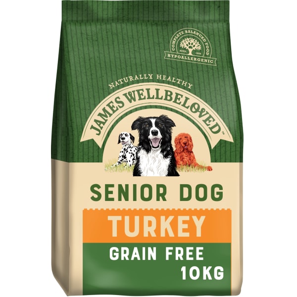 Image of James Wellbeloved Grain Free Senior Dry Dog Food - Turkey & Vegetables, 10kg - Turkey & Vegetables