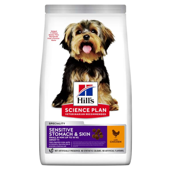 Image of Hill's Science Plan Small & Mini Adult Sensitive Stomach & Skin Dog Food, 1.5 kg