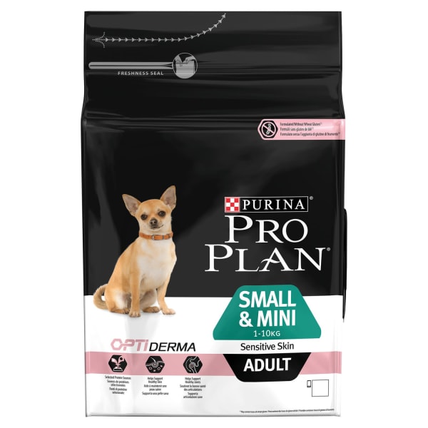 Image of Purina Pro Plan Opti Derma Sensitive Skin Small & Mini Adult Dry Dog Food - Salmon, 3kg - Salmon