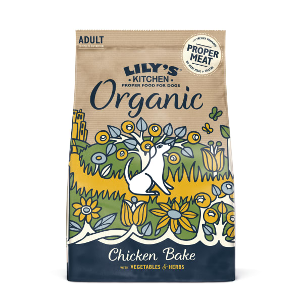 Image of Lily's Kitchen Organic Adult Dry Dog Food - Chicken Bake with Vegetables & Herbs, 1kg - Chicken Bake with Vegetables & Herbs