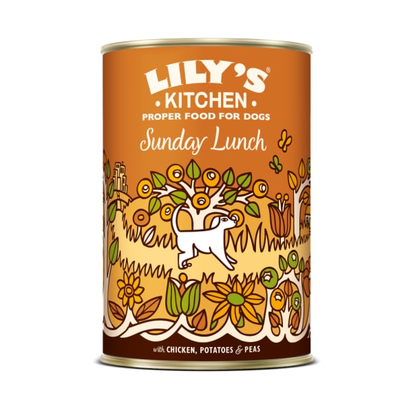 Image of Lily's Kitchen Sunday Lunch Adult Wet Dog Food - Chicken, 6 x 400g - Chicken, Potatoes & Peas