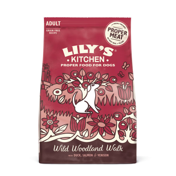 Image of Lily's Kitchen Wild Woodland Walk Adult Dry Dog Food with Grain Free - Duck, 2.5kg - Duck, Salmon & Venison