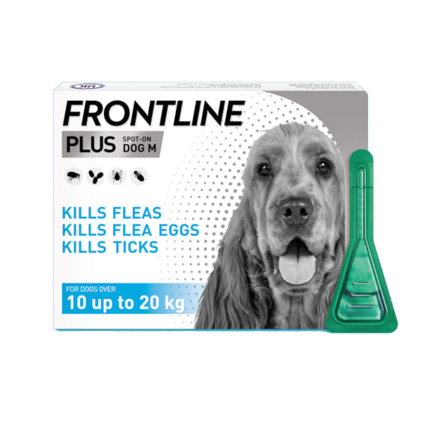 Image of Frontline Plus Medium Dog (10-20kg) Pipettes, 6 Pipettes