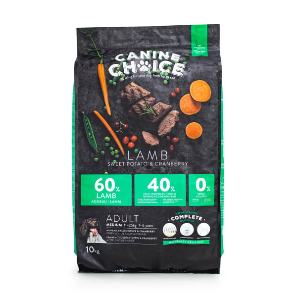 Image of Canine Choice Super Premium Grain Free Medium Adult Dry Dog Food - Lamb, 10kg - Lamb