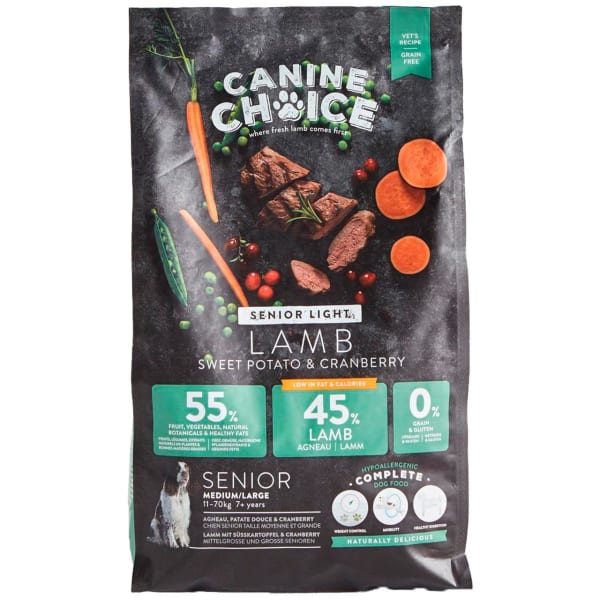 Image of Canine Choice Grain Free Light Medium & Large Senior Dry Dog Food - Lamb, 1.5kg - Lamb