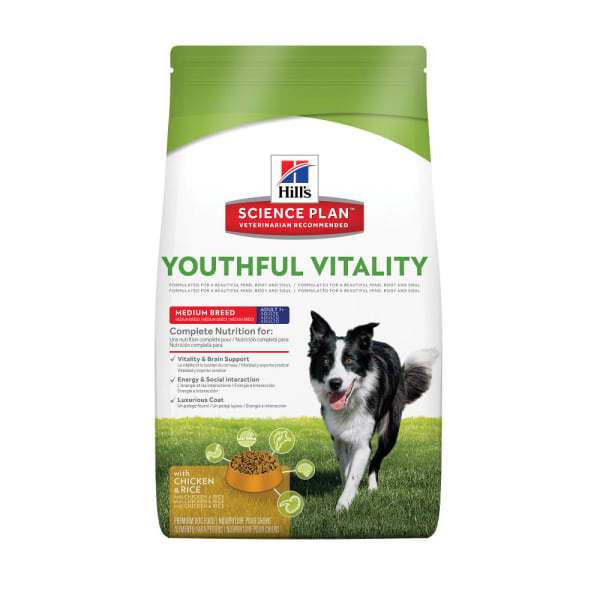 Image of Hill’s Science Plan Canine 7+ Youthful Vitality Medium Dog Food, 2.5 kg Chicken & Rice