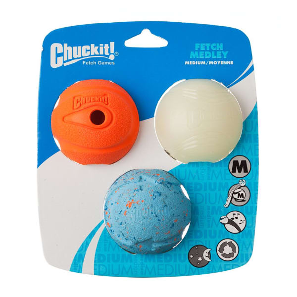 Image of Chuckit Medley Fetch Balls for Dogs, Medium