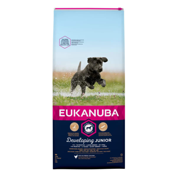 Image of Eukanuba Junior Large Breed Rich in Fresh Chicken, 12kg - Chicken