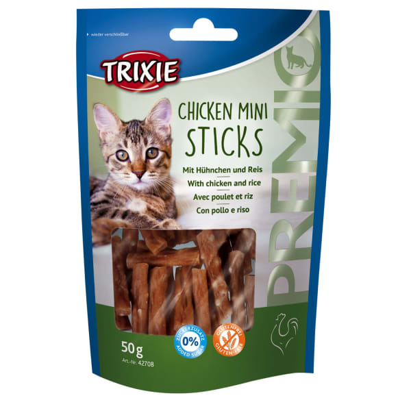 Image of Trixie Premio Mini Cat Sticks for Adult - Chicken & Rice, 50g - Chicken & Rice