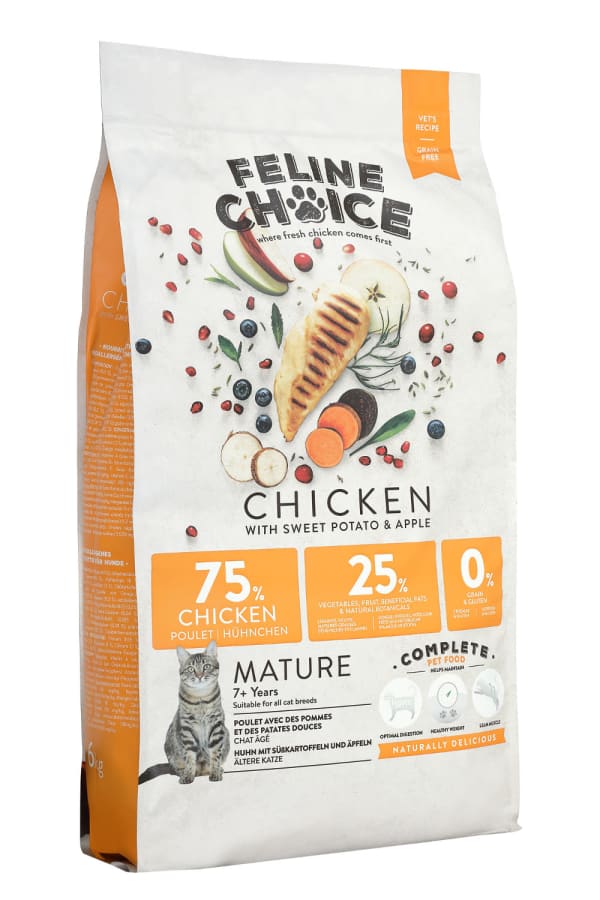 Image of Feline Choice Complete Mature Dry Cat Food - Chicken, 6kg - Chicken