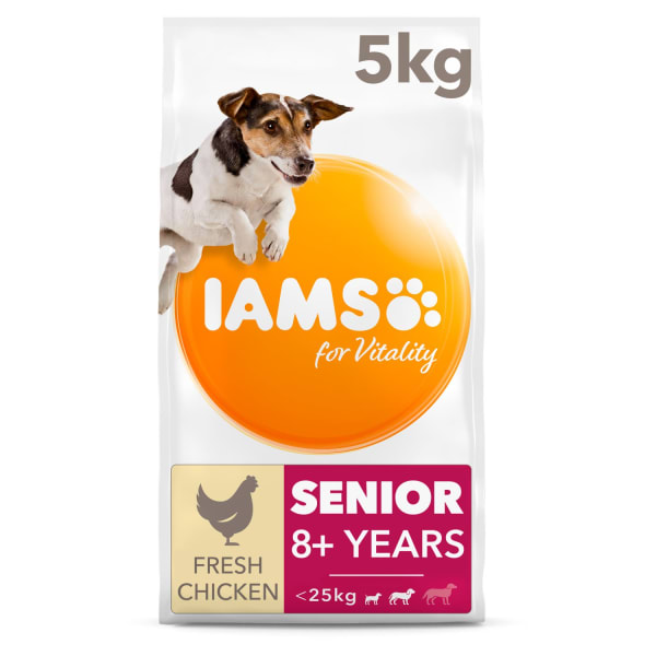 Image of IAMS for Vitality Small and Medium Senior Dry Dog Food - Chicken, 12kg - Chicken