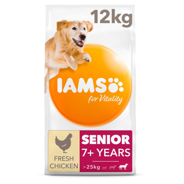 Image of Iams Vitality Senior Large Breed Dry Dog Food - Chicken, 12kg - Chicken