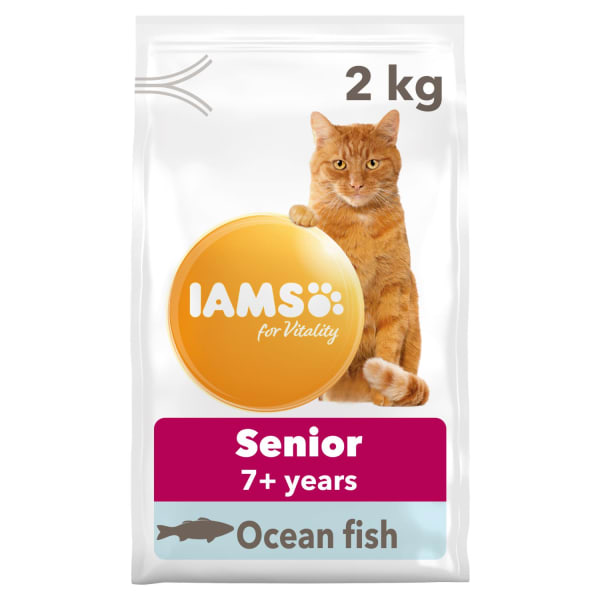Image of IAMS for Vitality Senior Cat Food with Ocean fish, 2kg - Ocean Fish