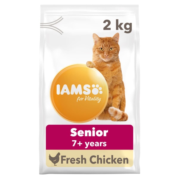 Image of IAMS for Vitality Senior Cat Food with Chicken, 2kg - Chicken