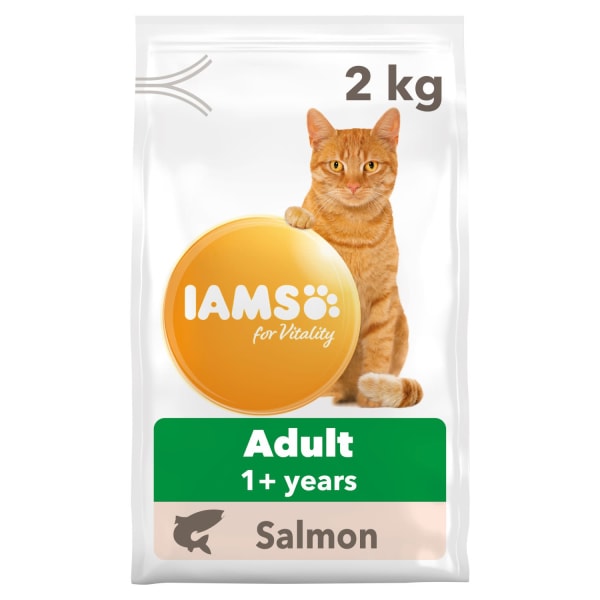 Image of IAMS for Vitality Adult Cat Food with Salmon, 2kg - Salmon