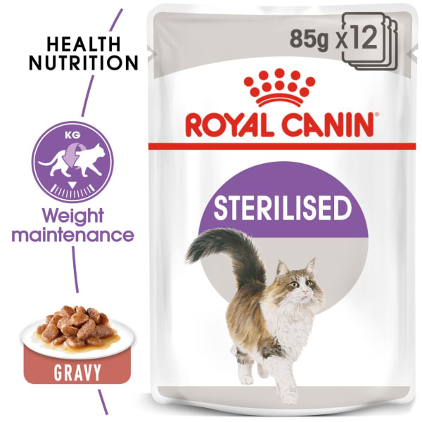 Image of Royal Canin Sterilised Adult Wet Cat Food - Gravy, 12 x 85g - Gravy