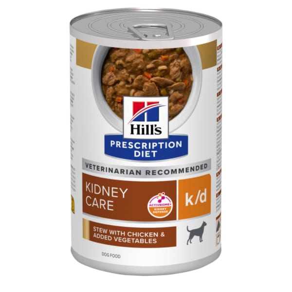 Image of Hill's Prescription Diet k/d Kidney Care Stew Dog Food with Chicken and added Vegetables, 12 x 354g - Chicken & Vegetables