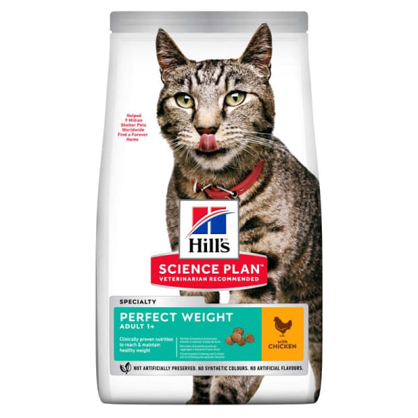 Image of Hill's Science Plan Perfect Weight Adult 1+ Dry Cat Food - Chicken, 2.5kg - Chicken