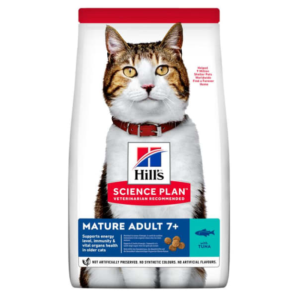 Image of Hill's Science Plan Mature Adult 7+ Dry Cat Food - Tuna, 1.5kg - Tuna
