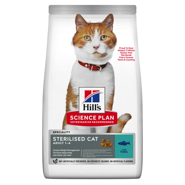 Image of Hill's Science Plan Sterilised Young Adult Dry Cat Food - Tuna, 3kg - Tuna