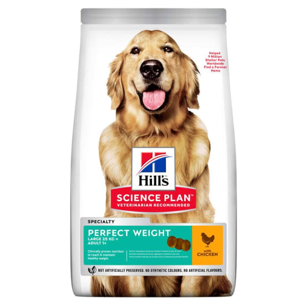 Image of Hill's Science Plan Perfect Weight Large Adult 1+ Dry Dog Food - Chicken, 12kg - Chicken