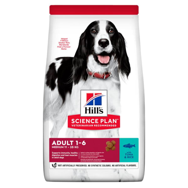 Image of Hill's Science Plan Medium Adult Dry Dog Food - Tuna & Rice, 12kg - Tuna & Rice