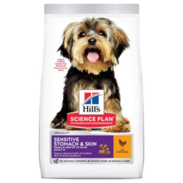 Image of Hill's Science Plan Sensitive Stomach & Skin Small & Mini Adult Dry Dog Food - Chicken, 6kg - Chicken
