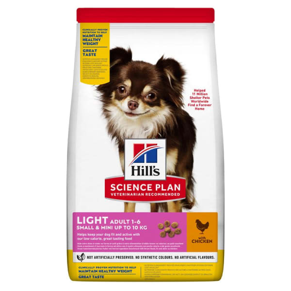 Image of Hill's Science Plan Light Small & Mini Adult Dry Dog Food - Chicken, 6kg - Chicken
