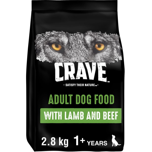Image of Crave Natural Grain Free Adult Dry Dog Food - Lamb & Beef, 2.8kg - Lamb & Beef