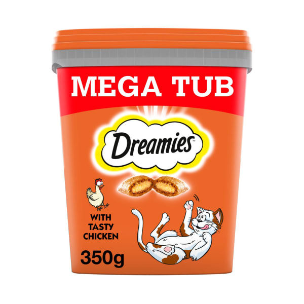 Image of Dreamies Cat Treats Mega Tub - Chicken, 350g - Chicken