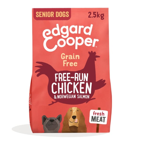 Image of Edgard & Cooper Fresh Free Run Norwegian Grain Free Senior Dry Dog Food - Chicken & Salmon, 2.5kg - Chicken & Salmon