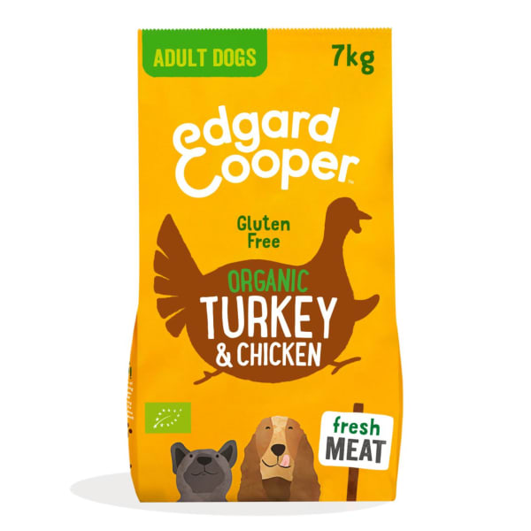 Image of Edgard & Cooper Gluten Free Range Organic Free Adult Dry Dog Food - Turkey & Chicken, 2.5kg - Turkey & Chicken