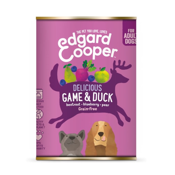Image of Edgard & Cooper Delicious Grain Free Adult Wet Dog Food - Game & Duck, 6 x 400g - Game & Duck