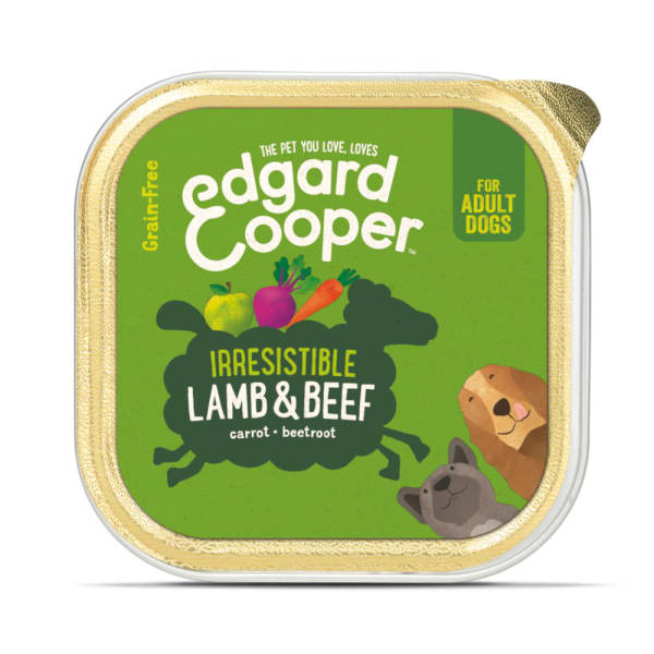 Image of Edgard & Cooper Irresistible Grain Free Adult Wet Dog Food Cup - Lamb & Beef, 11 x 150g - Lamb & Beef