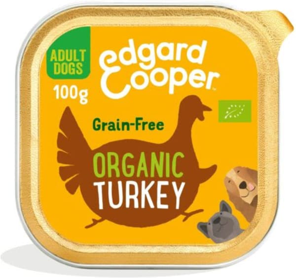 Image of Edgard & Cooper Luscious Grain Free Adult Wet Dog Food Cup - Bio Organic Turkey, 17 x 100g - Bio Organic Turkey