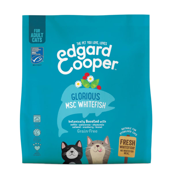 Image of Edgard & Cooper Glorious Grain Free Adult Dry Cat Food - Whitefish, 1.75kg - Whitefish