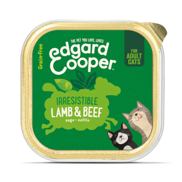 Image of Edgard & Cooper Grain Free Irresistible Adult Wet Cat Food Cup - Lamb & Beef, 19 x 85g - Lamb & Beef