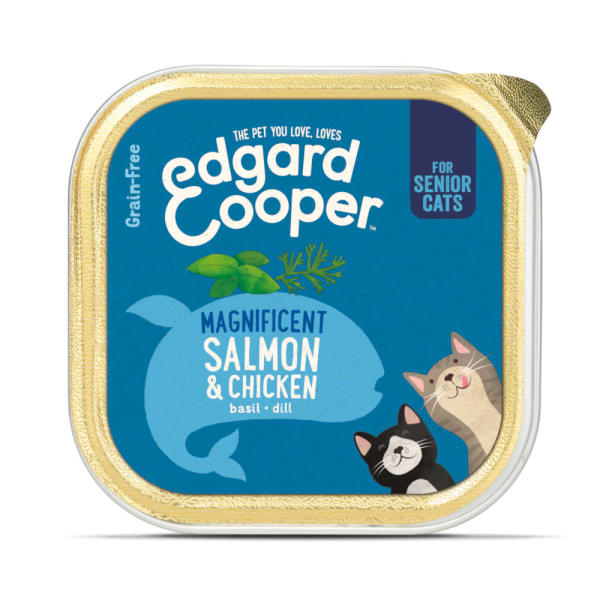 Image of Edgard & Cooper Magnificent Grain Free Senior Wet Cat Food - Salmon & Chicken, 19 x 85g - Salmon & Chicken