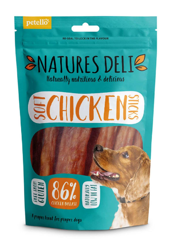 Image of Natures Deli Sticks Adult Dog Treats - Soft Chicken, 100g - Chicken, Beef & Lamb