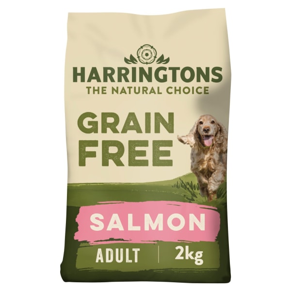 Image of Harringtons Grain Free Junior & Adult Dry Dog Food - Salmon & Sweet Potato, 2kg - Salmon & Sweet Potato