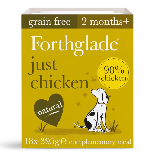Image of Forthglade Grain Free Wet Dog Food - Chicken, 18 x 395g - Chicken & Tripe