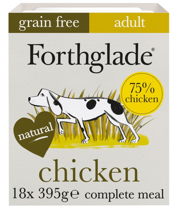 Image of Forthglade Complete Grain Free Adult Wet Dog Food - Chicken with Butternut Squash & Vegetables, 18 x 395g - Chicken with Butternut Squash & Veg